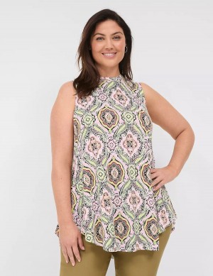 Women Lane Bryant Max Swing Sleeveless High-Neck Tunic T Shirts Multicolor | JEE1969FT