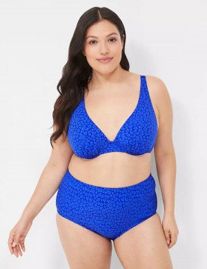 Women Lane Bryant Mid-Rise Swim Briefs Blue | YVR1064DJ