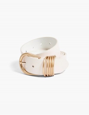 Women Lane Bryant Multi-Ring Faux-Leather Belts White Rose | PTX5345TX