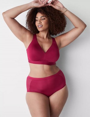 Women Lane Bryant No-Show Full with Lace Briefs Red | PZG2816IE