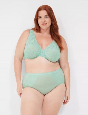 Women Lane Bryant No-Show Full with Lace Briefs Light Green | CKX3287ZE