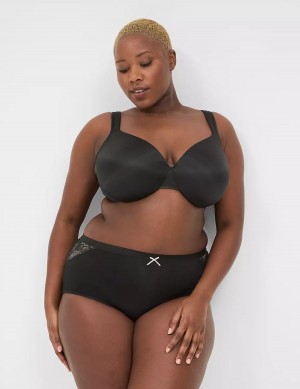Women Lane Bryant No-Show Full with Lace Briefs Black | UMK3714SN