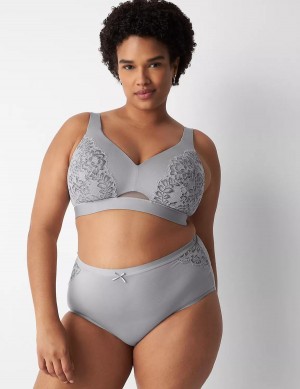 Women Lane Bryant No-Show Full with Lace Briefs Grey | NVY6598HT