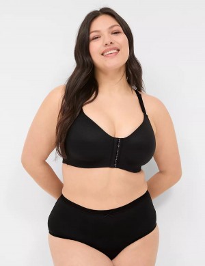 Women Lane Bryant No-Show Lace-Back Full Briefs Black | WMC1440PU