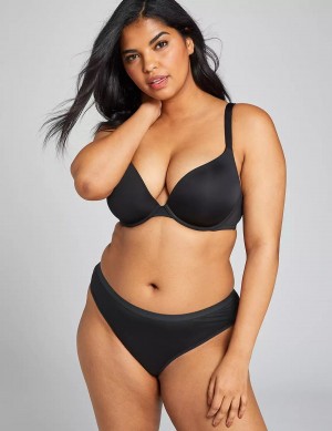 Women Lane Bryant No-Show Thong Panty Black | JDW7273PG
