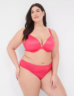 Women Lane Bryant No-Show With Lace Trim Thong Panty Dark Red | IBT2657AD