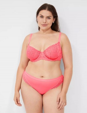 Women Lane Bryant No-Show with Lace Thong Panty Pink | OZS3325SK