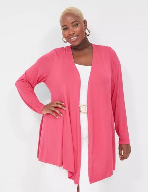 Women Lane Bryant Open-Front Fit & Flare Overpiece Robe Pink | UUX8119BX