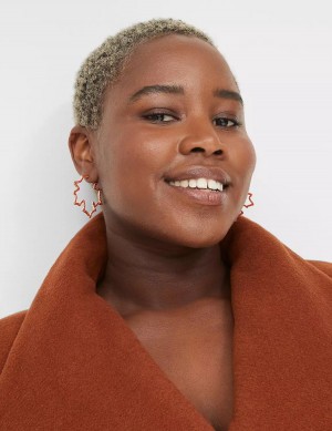 Women Lane Bryant Pave Leaf Statement Earrings Gold | EPY612IW