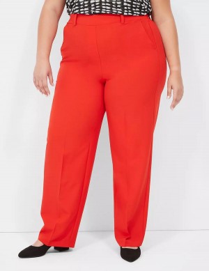 Women Lane Bryant Perfect Drape Pull-On Straight Pants Red | MMH5025MH