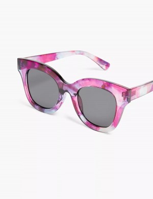 Women Lane Bryant Pink & Purple Watercolor Cateye Sunglasses Pink | RRZ9994DG