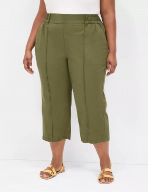 Women Lane Bryant Pull-On Soft Twill Capri Pants Green | UMH9190DV