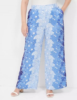 Women Lane Bryant Pull-On Wide Leg Pants Blue | JFI4759TD
