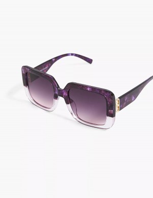 Women Lane Bryant Purple Oversized Square Sunglasses Purple | KCF9473ZA