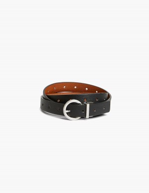 Women Lane Bryant Reversible Belts Black Brown | ZAL237ZE
