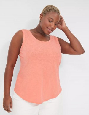 Women Lane Bryant Scoop-Neck Tank Top Coral | AHP1177EU