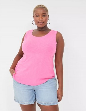Women Lane Bryant Scoop-Neck Tank Top Pink | KKQ9199YP