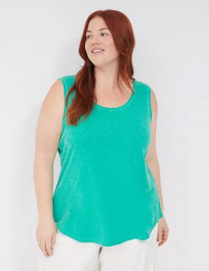 Women Lane Bryant Scoop-Neck Tank Top Turquoise | YUW2980IT