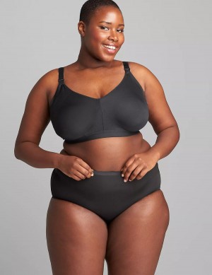 Women Lane Bryant Seamless Lightly Lined Nursing Bralettes Black | VXW7160YU