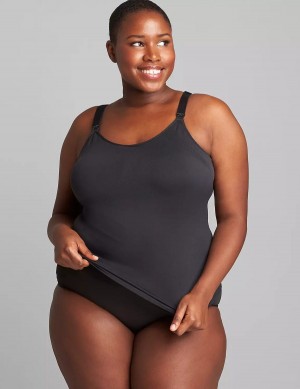Women Lane Bryant Seamless Nursing Cami Bralettes Black | TYK7683II