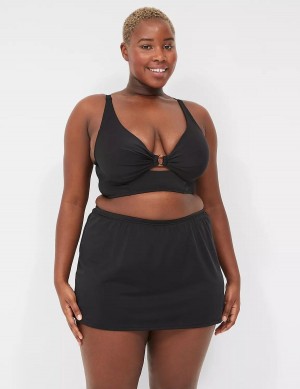 Women Lane Bryant Side Slit Swim Skirts Black | ZRV7481DH