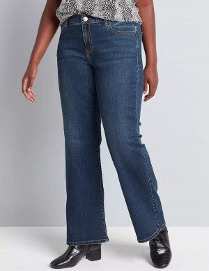 Women Lane Bryant Signature Fit Boot Jeans Dark Blue | OYQ3762FD