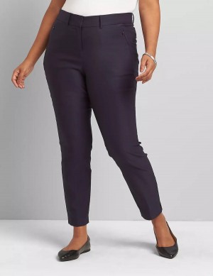 Women Lane Bryant Slim Ankle 4-Season Pants Blue | RWX4038CS