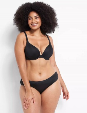 Women Lane Bryant Smooth Boost Plunge Bralettes Black | VHQ2739VI