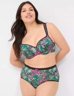 Women Lane Bryant Smooth Lightly Lined Balconette Bra Green Multicolor | FMS5716DC