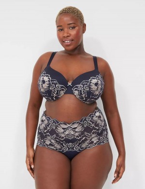 Women Lane Bryant Smooth Lightly Lined Full Coverage With Lace Bralettes Blue | FDS586QB