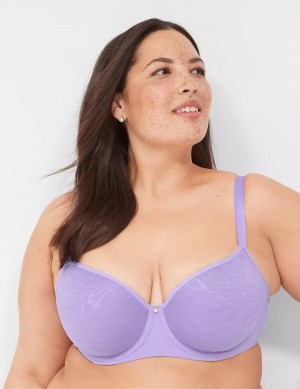 Women Lane Bryant Spacer Lightly Lined Balconette Bra Purple | MZO584YY