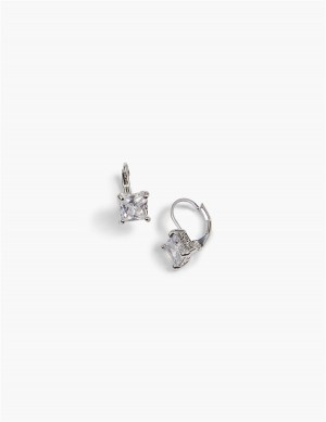 Women Lane Bryant Square Drop Earrings Silver | OYR2853HB