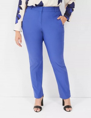 Women Lane Bryant Straight Leg 4-Season Pants Blue | LTB7513SW