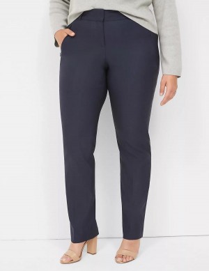 Women Lane Bryant Straight Leg 4-Season Pants Blue | SDM8344NU
