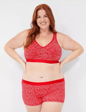 Women Lane Bryant Stretch Lace Boyfriend Briefs Red | XOP705RK
