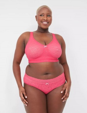 Women Lane Bryant Stretch Lace Hipster Panty Dark Red | SMD128RH