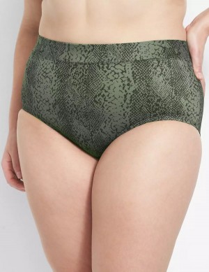 Women Lane Bryant Swim Briefs Dark Green | HJM2692ST