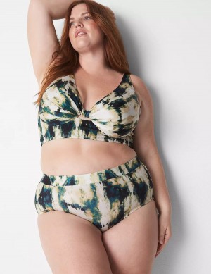 Women Lane Bryant Swim Briefs Green Multicolor | DNQ6882PE