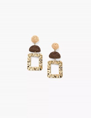 Women Lane Bryant Textured Drop Earrings Gold | RKM5896MM