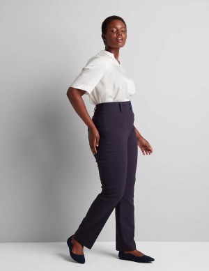 Women Lane Bryant Tighter Tummy High-Rise Straight 4-Season Pants Blue | GLZ8268VQ