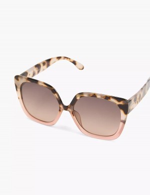 Women Lane Bryant Tortoiseshell Print & Pink Ombre Large Cateye Sunglasses Brown Pink | RCW45IL