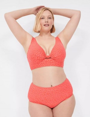 Women Lane Bryant Underwire Knot-Front Bikini Top Coral | NXL9665ZI