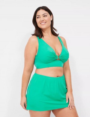 Women Lane Bryant Underwire Longline O-Ring Bikini Top Turquoise | NUH785SJ