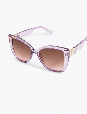 Women Lane Bryant Violet Cateye Sunglasses Purple | OIZ3129SH