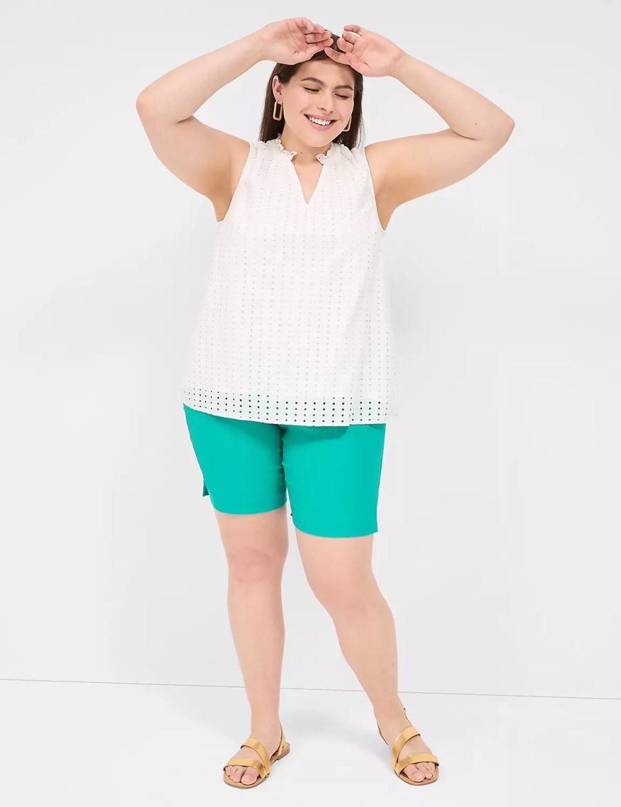 Women Lane Bryant 4-Season Bermuda Shorts Light Turquoise | ICV563TF