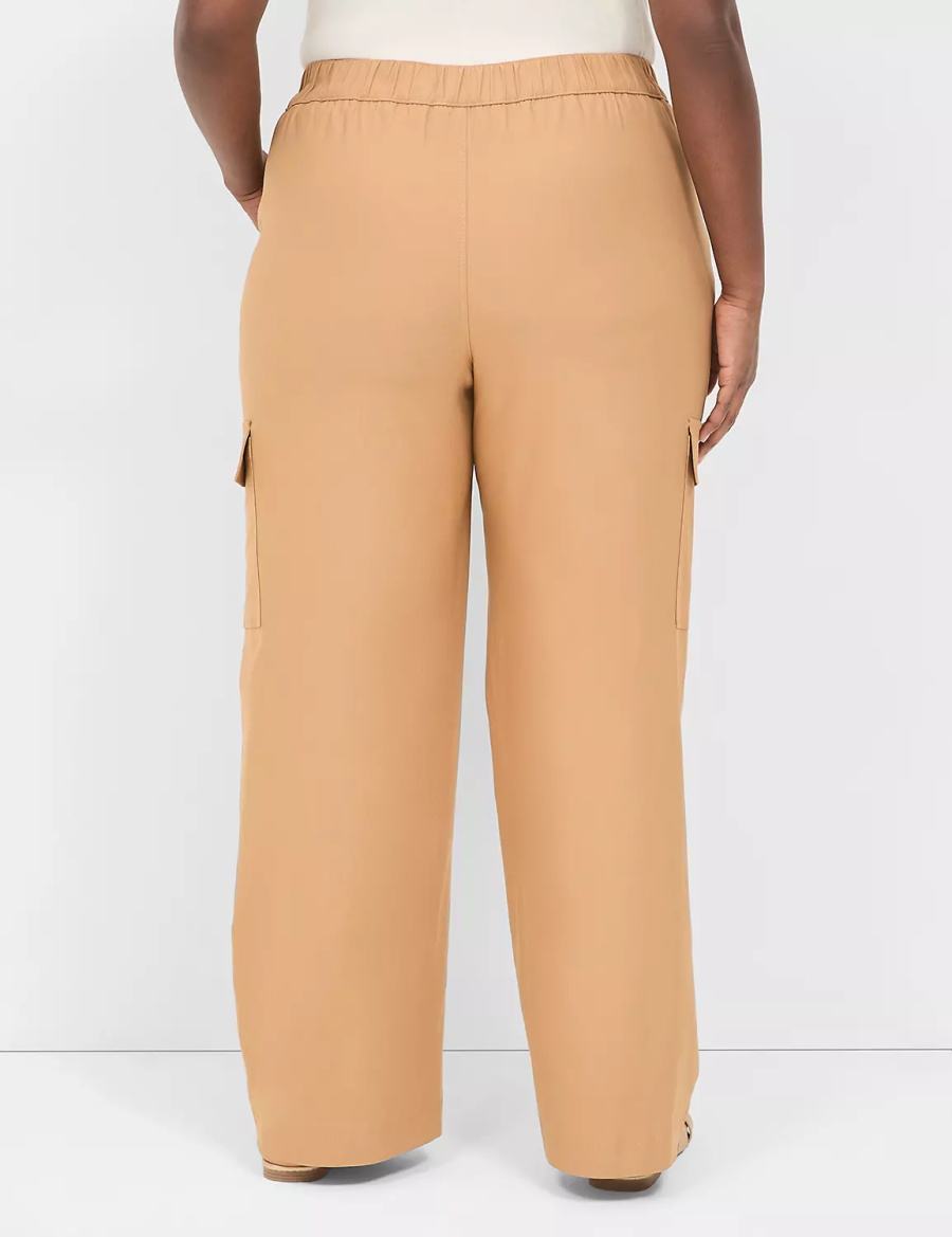 Women Lane Bryant 4-Season Pull-On Straight Cargo Pants Brown | JIM6626OG