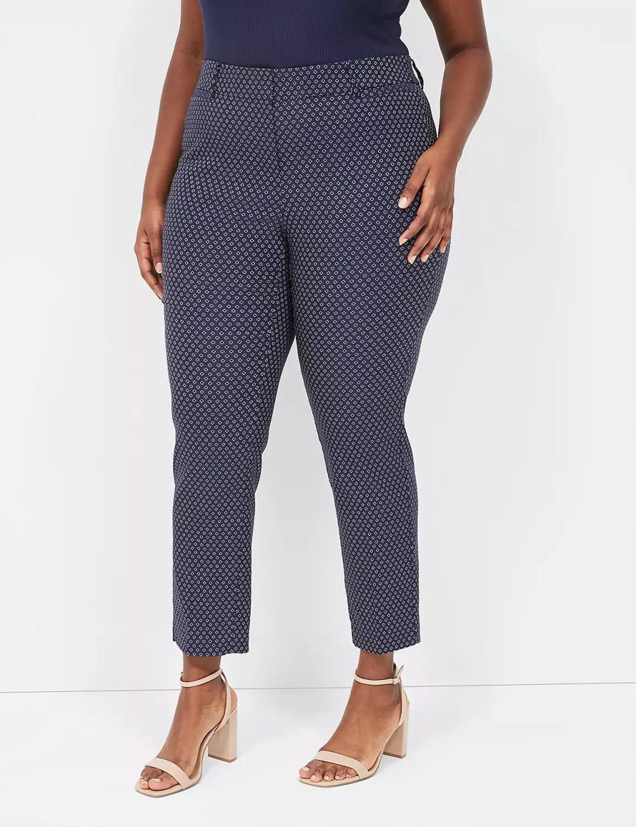 Women Lane Bryant 4-Season Slim Ankle Pants Navy | BRW9813PY