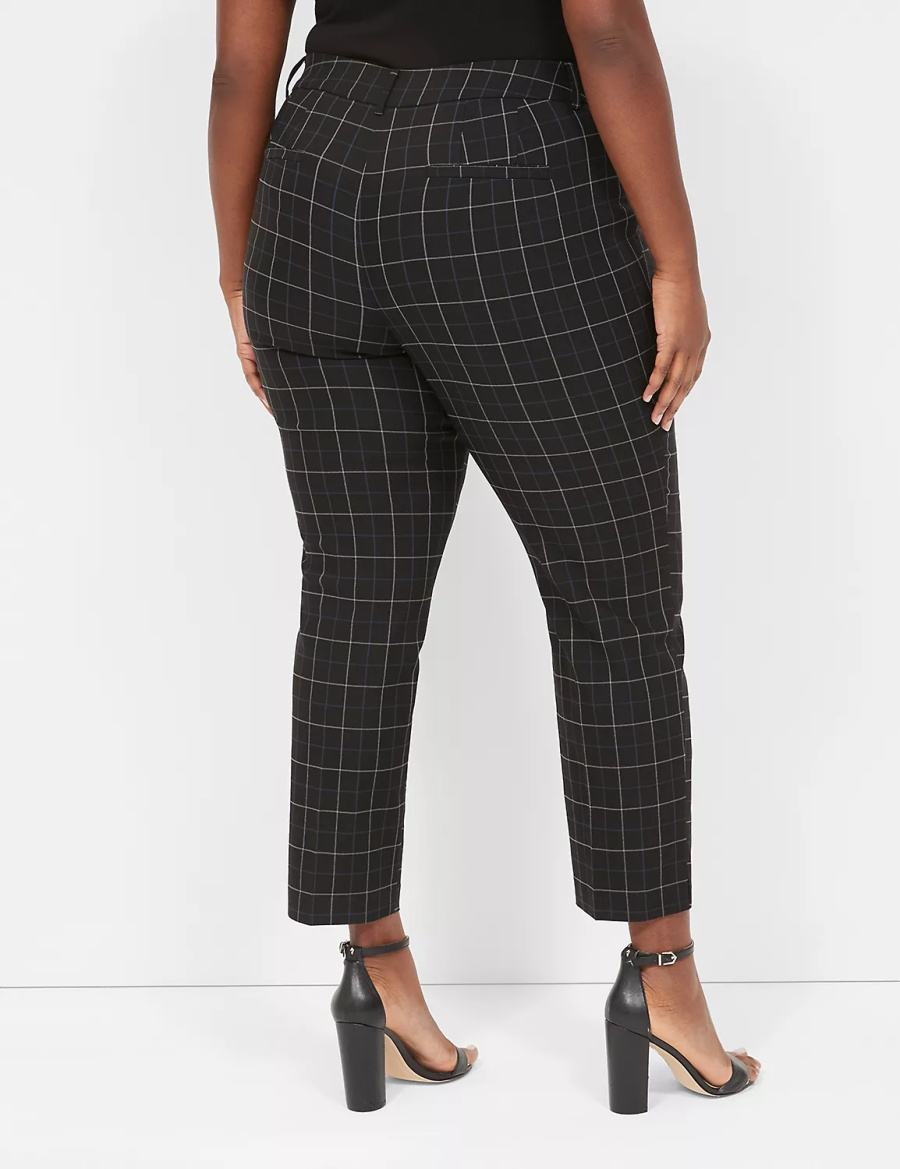 Women Lane Bryant 4-Season Slim Ankle Pants Cream Blue | BEO7111GZ