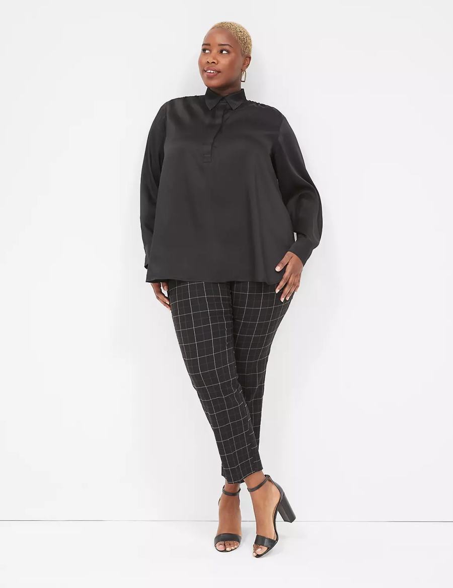 Women Lane Bryant 4-Season Slim Ankle Pants Cream Blue | BEO7111GZ