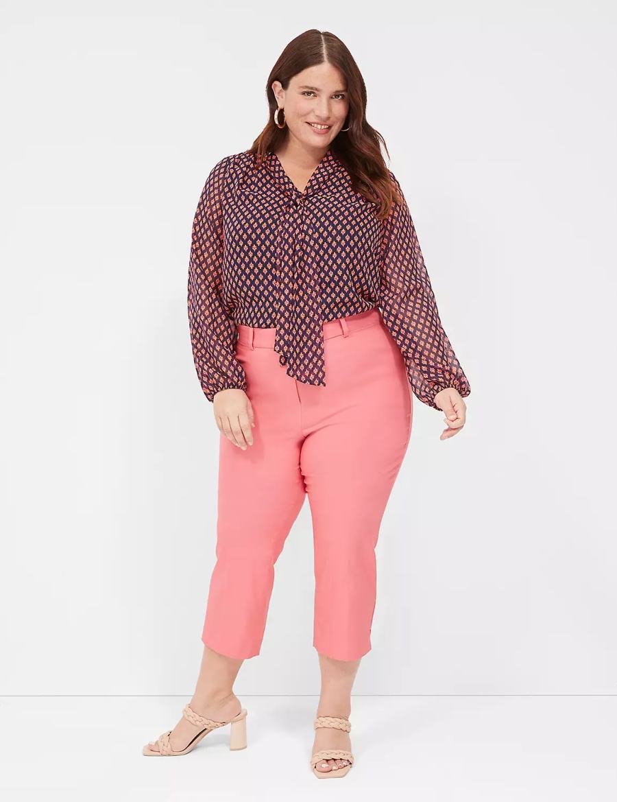 Women Lane Bryant 4-Season Slim Capri Pants Coral | PBT7425MM